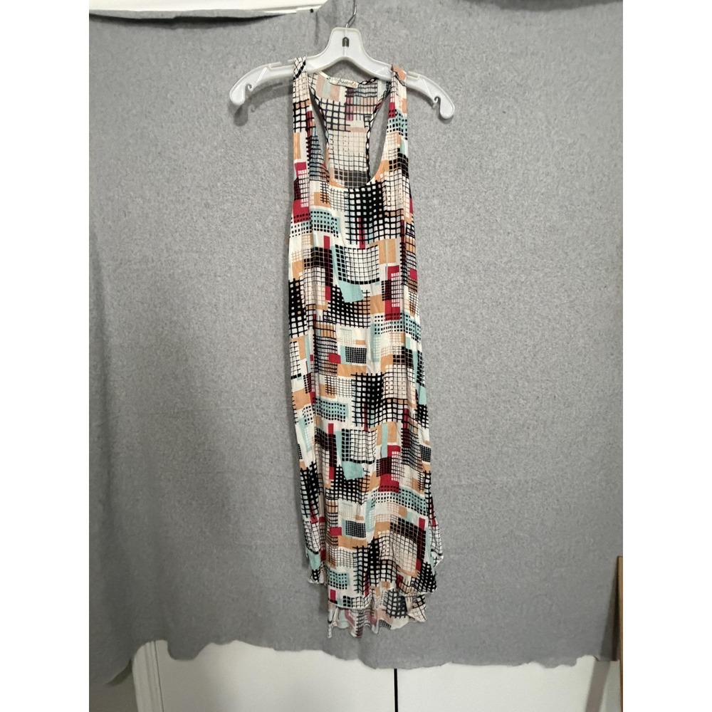Freebird‎ Dress Womens Size Multicolor Abstract Geometric Tank Trapeze Midi